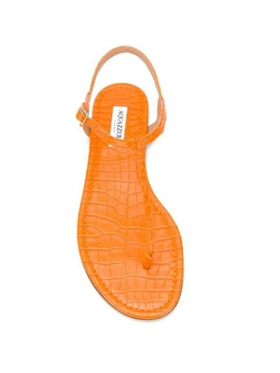 Shop Aquazzura Almost Bare Flat Sandals In Orange