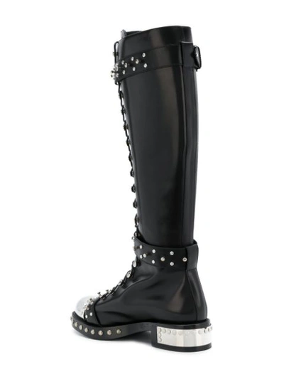 Shop Alexander Mcqueen Hobnail Boots In Black