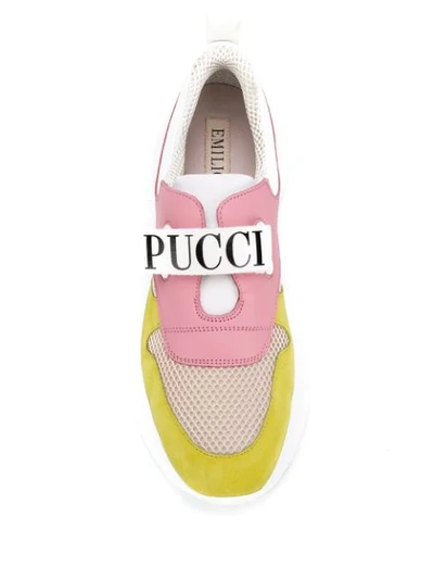 Shop Emilio Pucci Logo Strap Sneakers In Pink