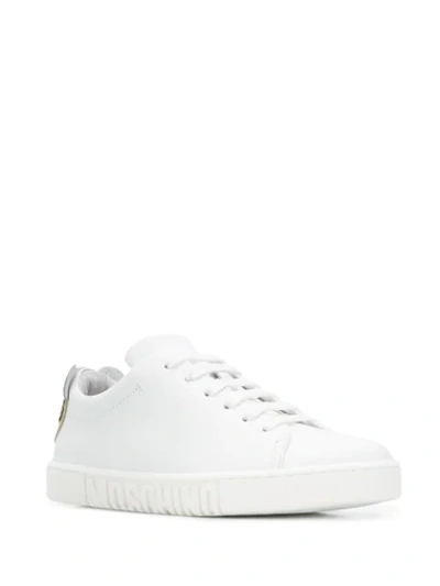 Shop Moschino Teddy Bear Patch Sneakers In Fantasy White