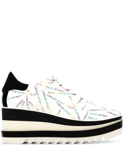 Shop Stella Mccartney Elyse Logo Print Sneakers In White