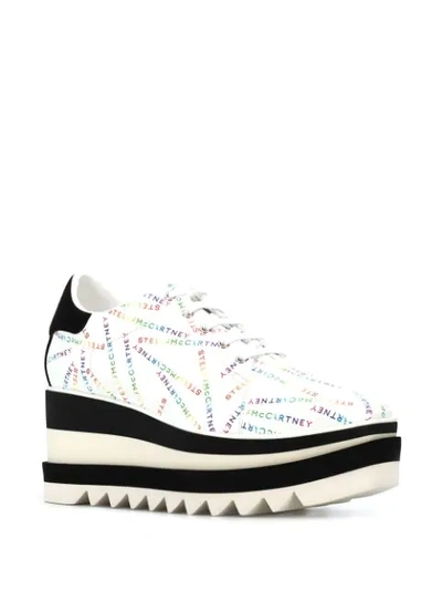 Shop Stella Mccartney Elyse Logo Print Sneakers In White