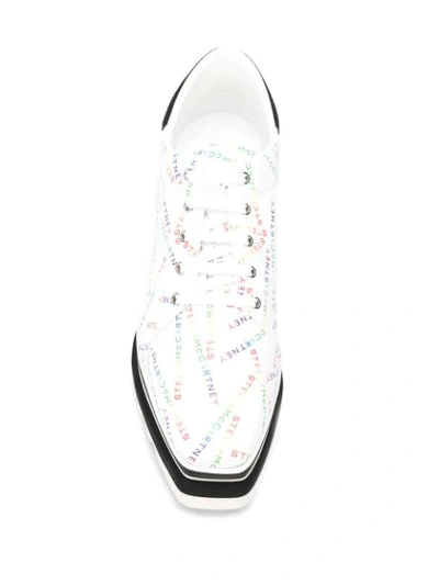 Shop Stella Mccartney Elyse Logo Print Sneakers In White