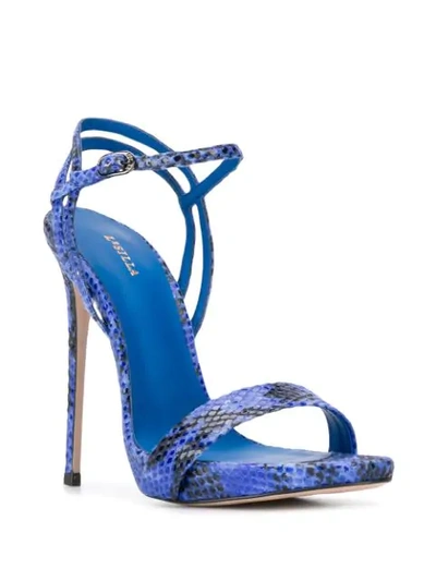 Shop Le Silla Embossed Gwen Sandals In Blue