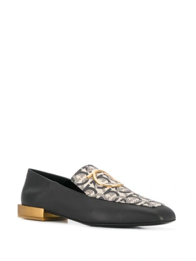 Shop Ferragamo Gancini Mirrored-heel Loafers In Black