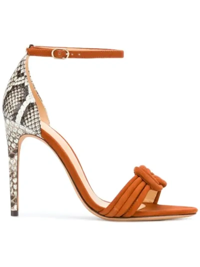 Shop Alexandre Birman Panelled Sandals In Brown