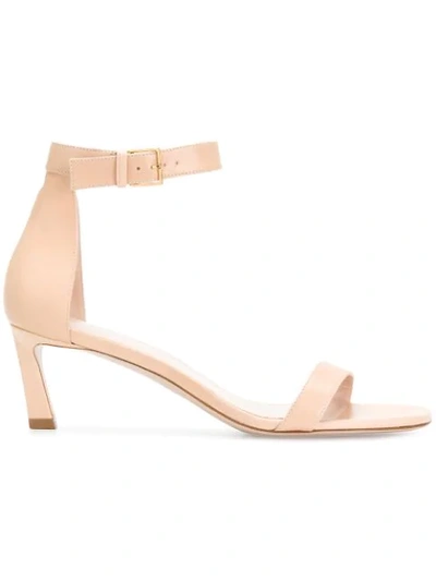 Shop Stuart Weitzman Kitten Heel Sandals In Neutrals