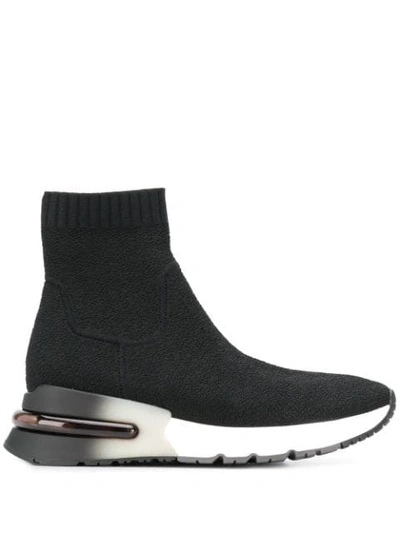 Shop Ash Sock Style Hi-top Sneakers In Black