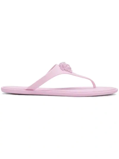 Shop Versace Medusa Palazzo Flip Flops - Pink