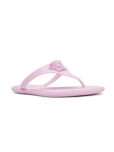 Shop Versace Medusa Palazzo Flip Flops - Pink