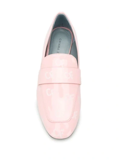 Shop Chiara Ferragni Logo Print Loafers In Pink