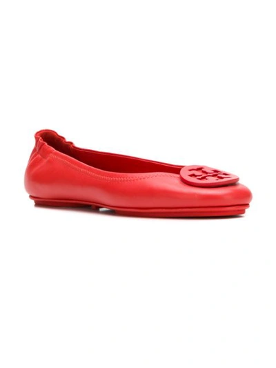 Shop Tory Burch Minnie Travel Ballet Flats In Red