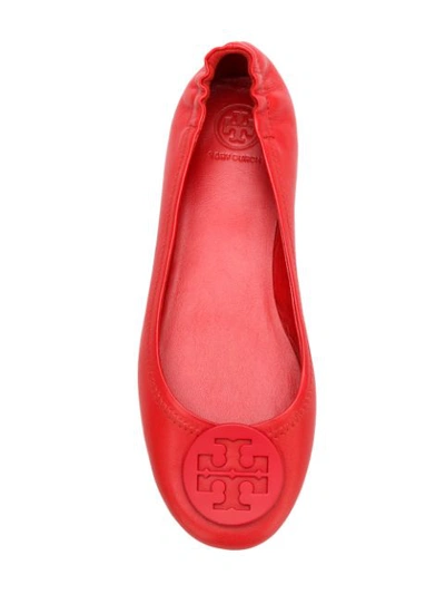 Shop Tory Burch Minnie Travel Ballet Flats In Red