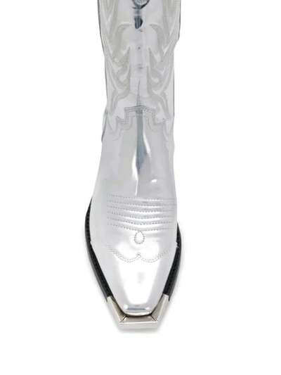 Shop Off-white Cowgirl Boots In Silver