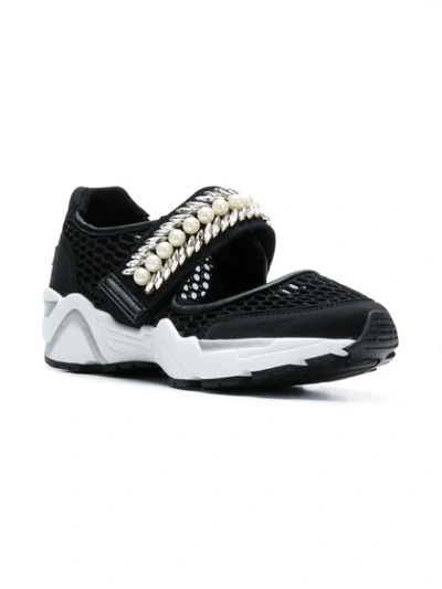 Shop Suecomma Bonnie Jewel Embellished Mesh Sneakers - Black