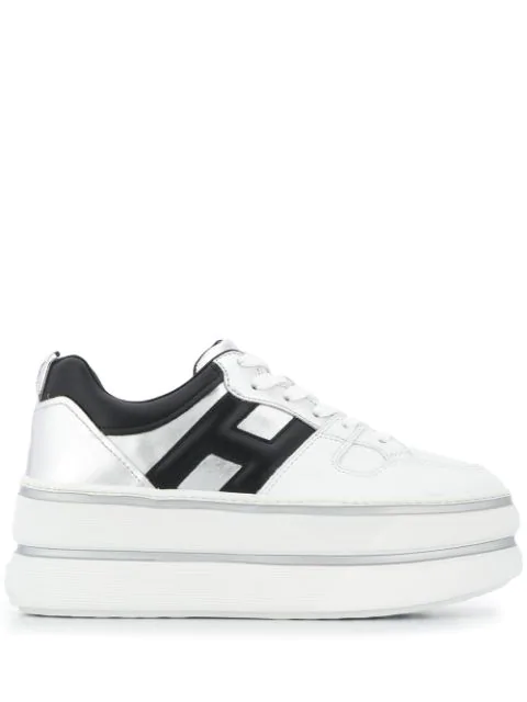 silver platform sneakers