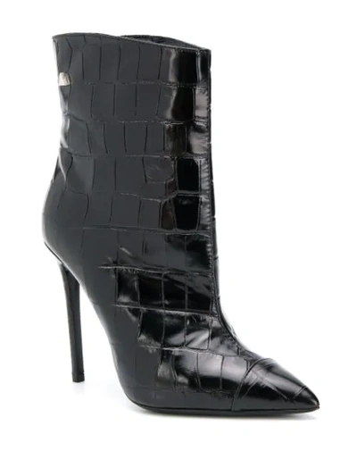 Shop Greymer Textured Leather Ankle Boots In Black