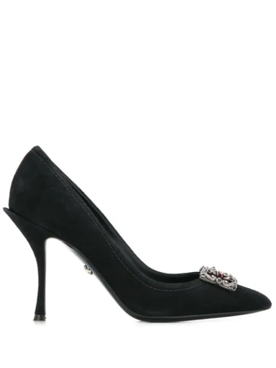 Shop Dolce & Gabbana Monogram Kate Pumps In Black