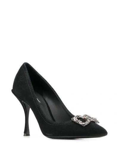 Shop Dolce & Gabbana Monogram Kate Pumps In Black