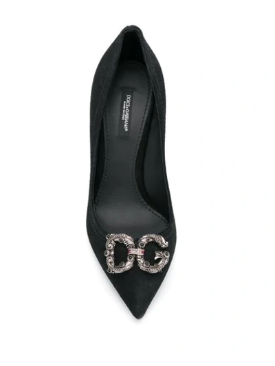 Shop Dolce & Gabbana Monogram Kate Pumps In Black