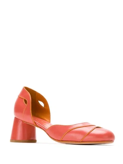 Shop Sarah Chofakian Cut Out Leather Pumps In Pink