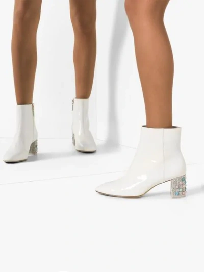 Shop Sophia Webster Toni 60 Ankle Boots In White