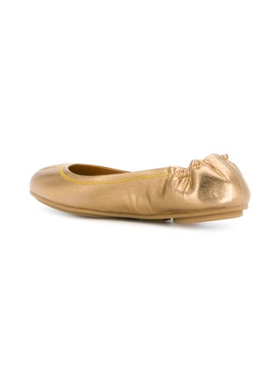 Shop Ferragamo Salvatore  Gancini Ballerina Shoes - Metallic