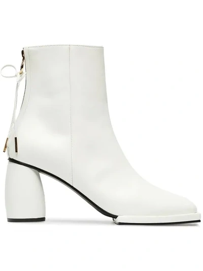 Shop Reike Nen White 80 Square Toe Leather Ankle Boots