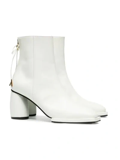 Shop Reike Nen White 80 Square Toe Leather Ankle Boots