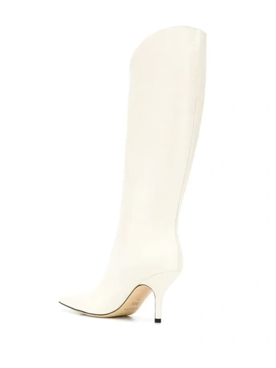 Shop Magda Butrym Slip-on Style Knee-high Boots In White