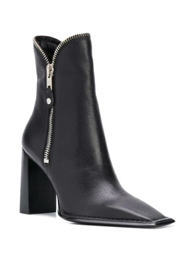 ALEXANDER WANG ZIP DETAIL ANKLE BOOTS - 黑色