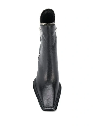 Shop Alexander Wang Zip Detail Ankle Boots In Black