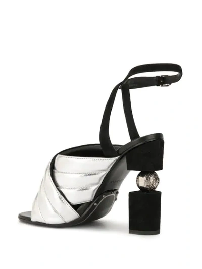 Shop Balmain Jana High Heel Sandals In Silver