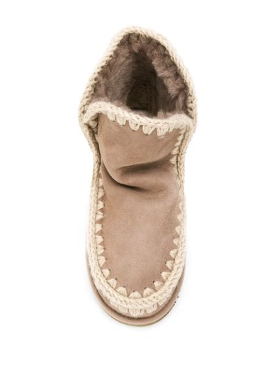 Mou Beige Ankle Boots In Elephant Grey