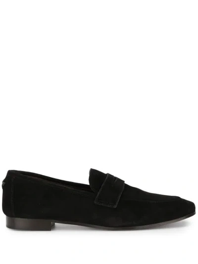 Shop Bougeotte Classic Smooth Loafers In Black