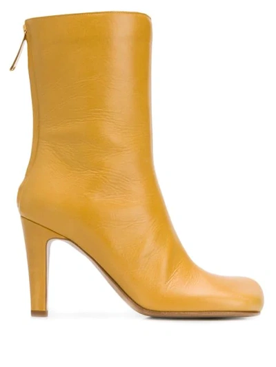 Shop Bottega Veneta Square Toe Boots In Yellow