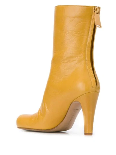 Shop Bottega Veneta Square Toe Boots In Yellow