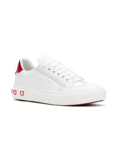 Shop Ferragamo Salvatore  Borg Sneakers - White