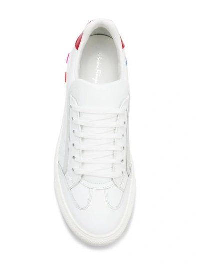 Shop Ferragamo Salvatore  Borg Sneakers - White