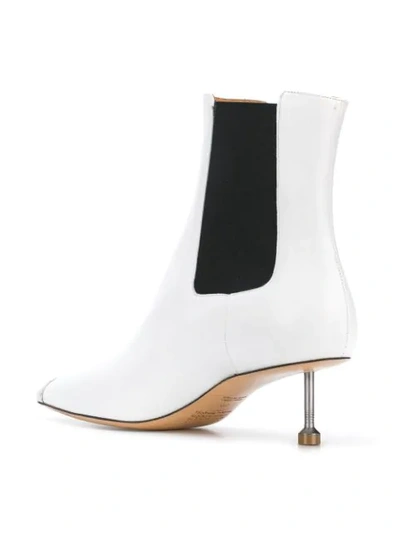 Shop Maison Margiela Nail Heel Ankle Boots - White