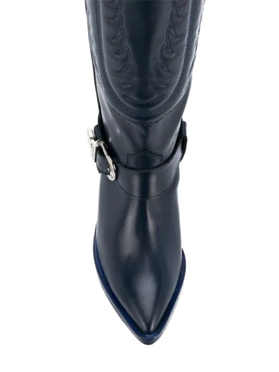 Shop Toga Pulla Knee High Cowboy Boots - Blue