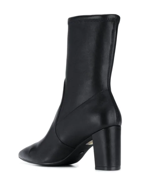 Stuart Weitzman Yuliana Leather Sock Boots In Black | ModeSens