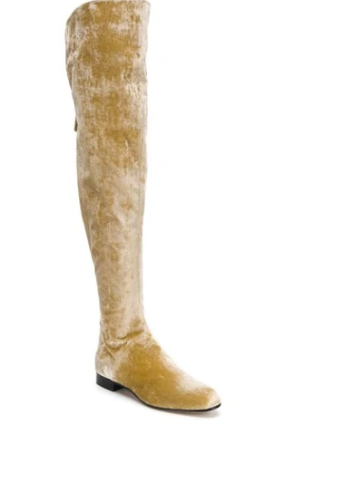 Shop Alberta Ferretti Over-the-knee Boots In Neutrals
