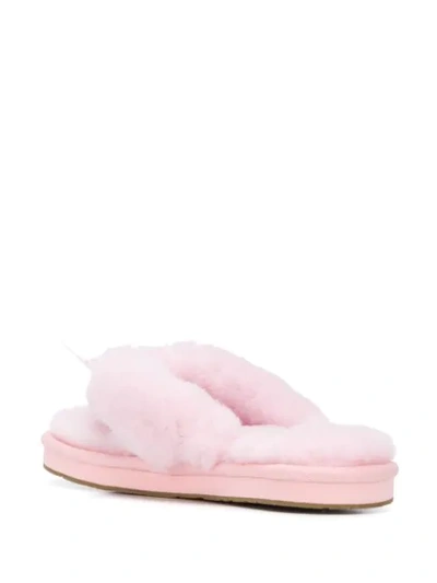 Shop Ugg Fur Sandals In Pink