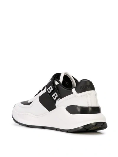 Shop Burberry Logo-strap Low-top Sneakers In White