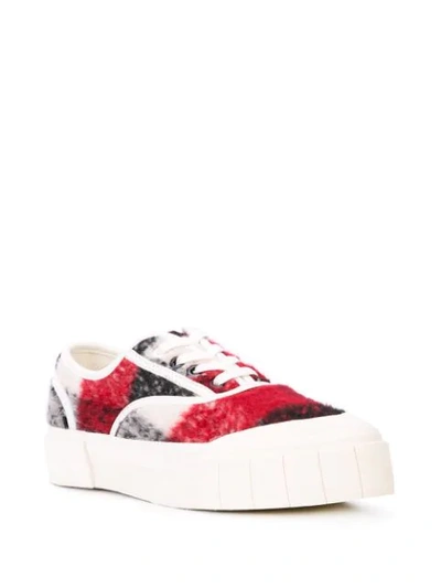 Shop Good News Low Top Check Sneakers In Red
