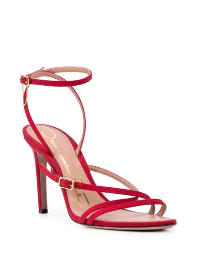 Shop Oscar De La Renta Strappy High Heel Sandals In Red