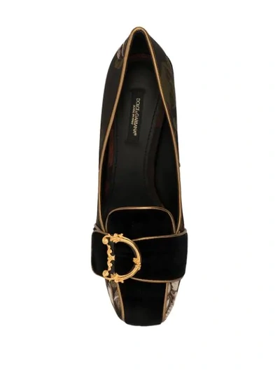 Shop Dolce & Gabbana Jackie Floral Pumps In Black