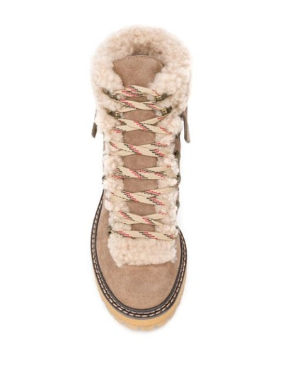 Shop See By Chloé Shearling Trek Boots In Neutrals