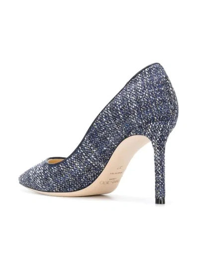 Shop Jimmy Choo Romy 85 Tweed Pumps In Blue